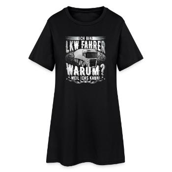 Lkw Fahrer - Frauen T-Shirt-Kleid - Schwarz - Vorne