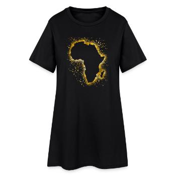 Afrika - Frauen T-Shirt-Kleid - Schwarz - Vorne