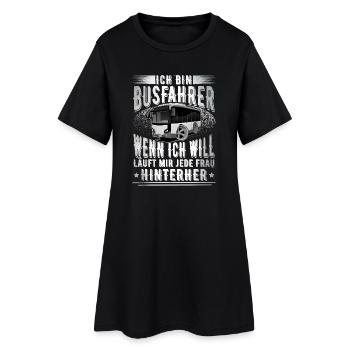 Busfahrer - Frauen T-Shirt-Kleid - Schwarz - Vorne