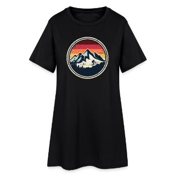 Retro Ridge Mountain Biker Silhouette - Women’s T-Shirt Dress - black - Front