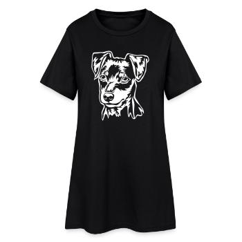 Tête de Pinscher miniature "Black Edition" - Robe T-shirt Femme - noir - Devant