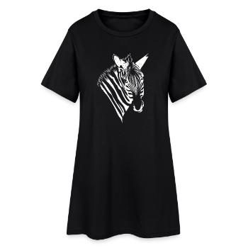 Zèbre - Robe T-shirt Femme - noir - Devant