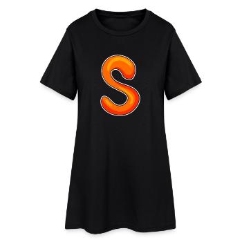 Des lettres. - Robe T-shirt Femme - noir - Devant