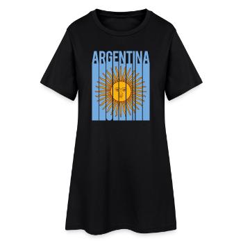 drapeau de l’Argentine t-shirt design sol de mayo - Robe T-shirt Femme - noir - Devant