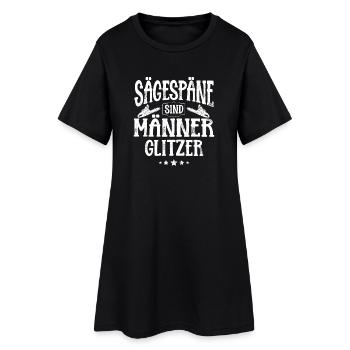 Sägespäne Sind Männer Glitzer - Frauen T-Shirt-Kleid - Schwarz - Vorne