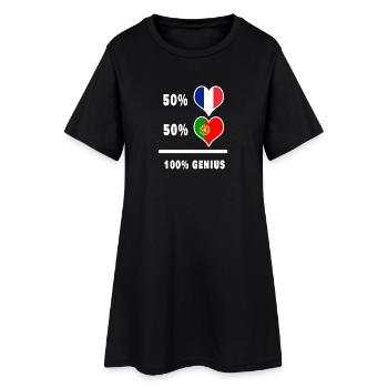 France et Portugal 100% génial / cadeau - Robe T-shirt Femme - noir - Devant