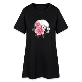 Rose Skull Gothic Design - Robe T-shirt Femme - noir - Devant