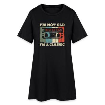 Cassette d’anniversaire rétro des années 1970 - Robe T-shirt Femme - noir - Devant