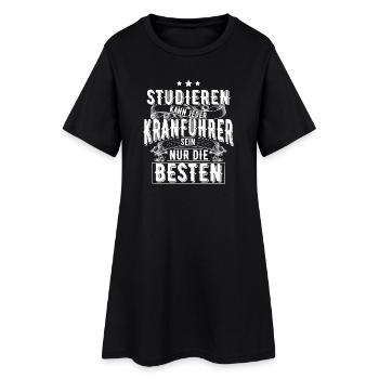 Kranführer - Frauen T-Shirt-Kleid - Schwarz - Vorne