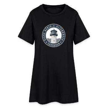 Leuchtturm Dicke Berta - Altenbruch (Cuxhaven) - Frauen T-Shirt-Kleid - Schwarz - Vorne