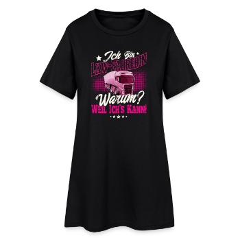 LKW Fahrerin - Frauen T-Shirt-Kleid - Schwarz - Vorne