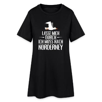 Lasst mich durch ich muss nach Norderney Möwe - Frauen T-Shirt-Kleid - Schwarz - Vorne