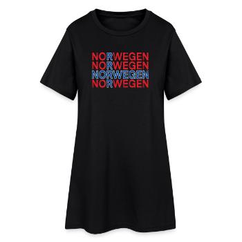 Norwegen - Frauen T-Shirt-Kleid - Schwarz - Vorne