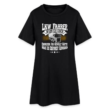 Lkw Fahrer - Frauen T-Shirt-Kleid - Schwarz - Vorne