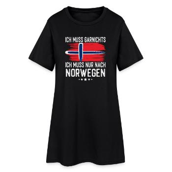 Norwegen - Frauen T-Shirt-Kleid - Schwarz - Vorne