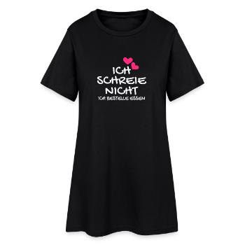 Ich schreie nicht ich bestelle Essen Geschenk Baby - Frauen T-Shirt-Kleid - Schwarz - Vorne