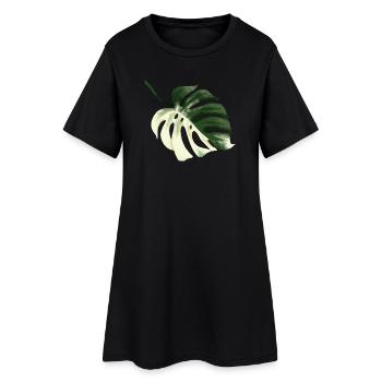 Conception premium Monstera - Robe T-shirt Femme - noir - Devant