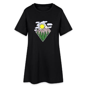 Mountains hiking hiker - Women’s T-Shirt Dress - black - Front