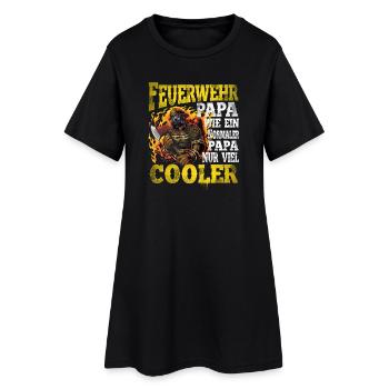 Feuerwehr Papa - Frauen T-Shirt-Kleid - Schwarz - Vorne
