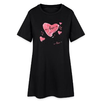 Cœur sur le chemin de Saint-Jacques-de-Compostelle - Robe T-shirt Femme - noir - Devant