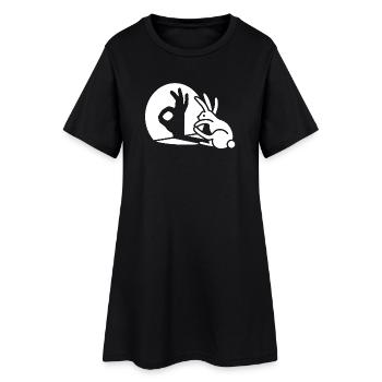 Lapin main d’ombre OK signe de geste Ok pico bello - Robe T-shirt Femme - noir - Devant
