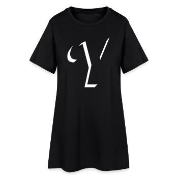 Lettre Y, nom, la lettre Y - Robe T-shirt Femme - noir - Devant