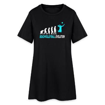 Beachvolleyball Evolution Design / Geschenkidee - Frauen T-Shirt-Kleid - Schwarz - Vorne
