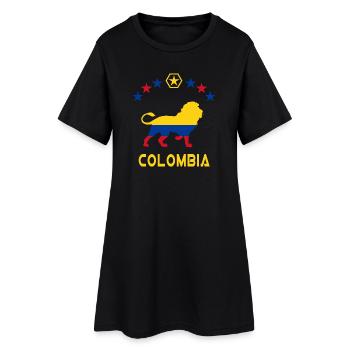 Kolumbien Löwen Design / Geschenkidee - Frauen T-Shirt-Kleid - Schwarz - Vorne