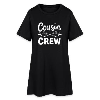 Équipage de cousin - Robe T-shirt Femme - noir - Devant