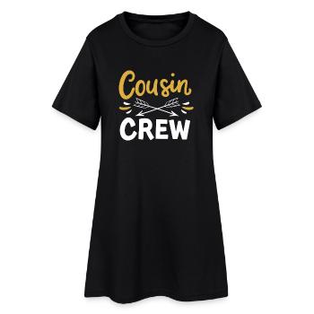 Équipage de cousin - Robe T-shirt Femme - noir - Devant
