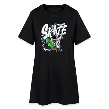 Skate astronaut - Women’s T-Shirt Dress - black - Front