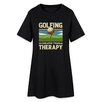 le golf - Robe T-shirt Femme - noir - Devant