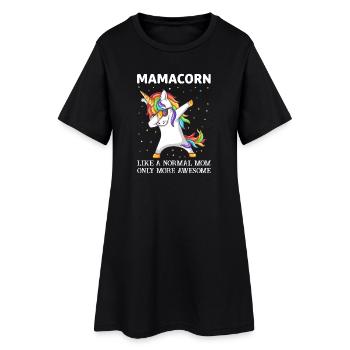 Mamacorn - Frauen T-Shirt-Kleid - Schwarz - Vorne
