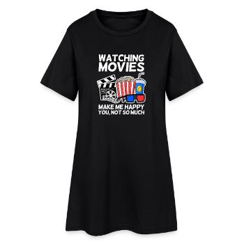 Cinéma cinéma disant pop-corn cadeau de télévision - Robe T-shirt Femme - noir - Devant