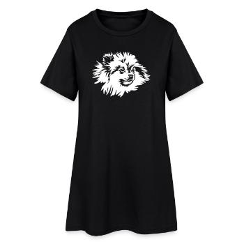 Zwergspitz Head "Black Edition" - Women’s T-Shirt Dress - black - Front