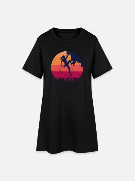 Escalade escalade escalade grimpeuse femme cadeau - Robe T-shirt Femme - noir