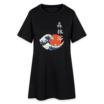 Soleil de la Vague Shinrin - Robe T-shirt Femme - noir - Devant