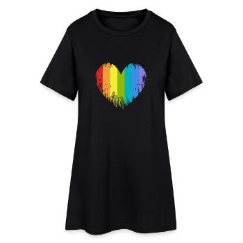 Coeur LGBT - Robe T-shirt Femme - noir - Devant