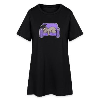 Paresseux étudiant drôle - Robe T-shirt Femme - noir - Devant