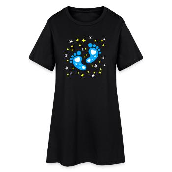Bébé Pieds Bébé Grossesse Bébé Naissance - Robe T-shirt Femme - noir - Devant