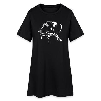 Tête de teckel « Black Edition - Robe T-shirt Femme - noir - Devant