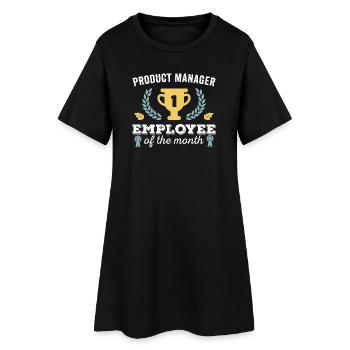 Chef de produit Employé du mois - Robe T-shirt Femme - noir - Devant