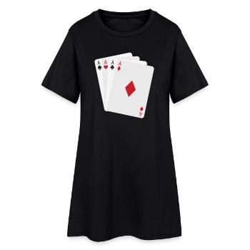 Quatre As Minimalistes - Robe T-shirt Femme - noir - Devant