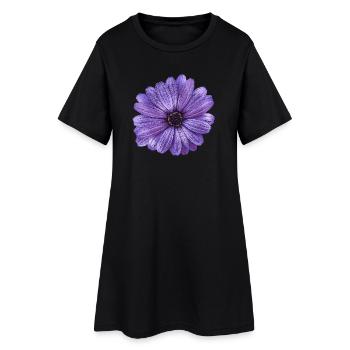 T-shirt à fleurs, aspect toile à motif floral - Robe T-shirt Femme - noir - Devant