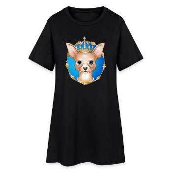 chien chihuahua royal avec couronne d’or - Robe T-shirt Femme - noir - Devant