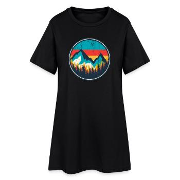 Aurora Ridge Mountain Sonnenuntergang - Frauen T-Shirt-Kleid - Schwarz - Vorne