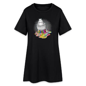 paint bomb and drippings - Women’s T-Shirt Dress - black - Front