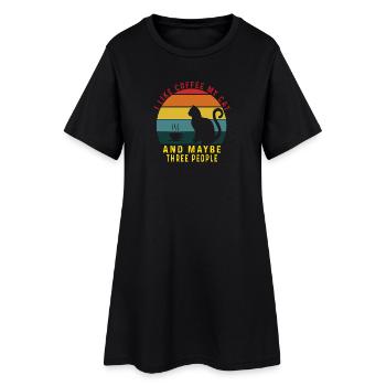 J’aime les chats de café et peut-être 3 personnes café de chat - Robe T-shirt Femme - noir - Devant