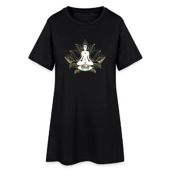 Chakras et Œil: Méditation Dorée - Robe T-shirt Femme - noir - Devant