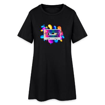 Cassette - Robe T-shirt Femme - noir - Devant
